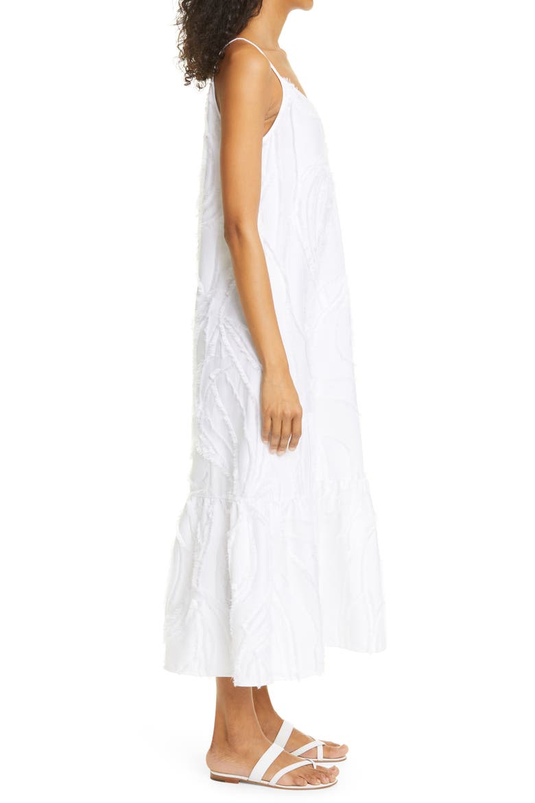 Josephine Fringed Jacquard Maxi Dress, Alternate, color, WHITE