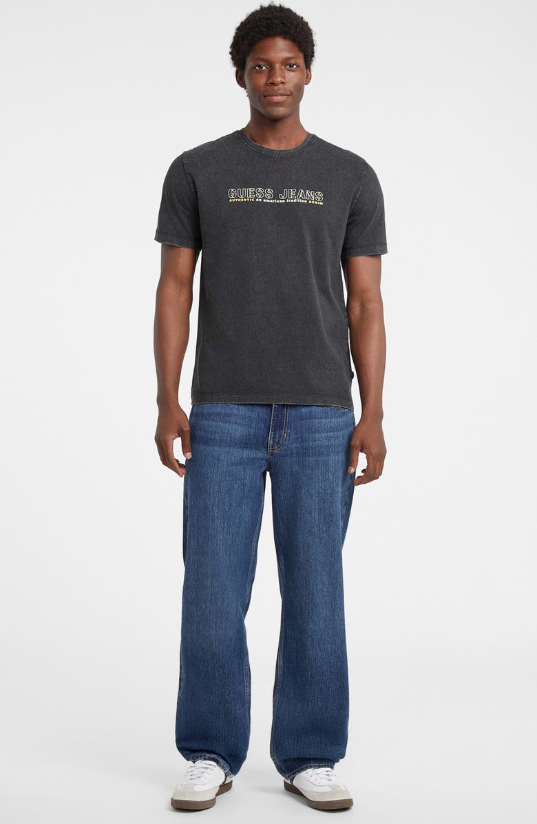 GUESS JEANS Outline Logo Graphic T-Shirt, Alternate, color, Black