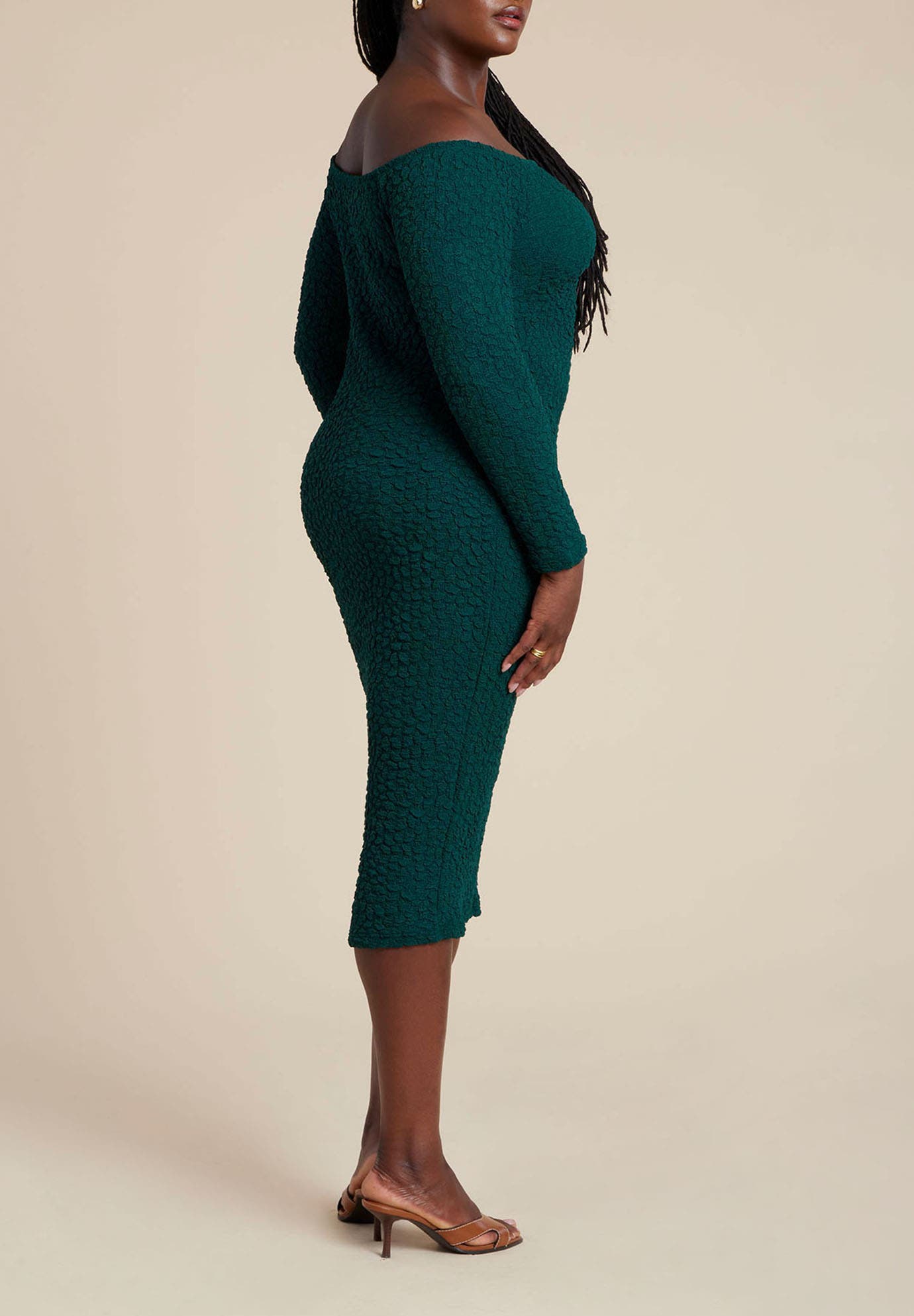 Off Shoulder Textured Dress - image 4