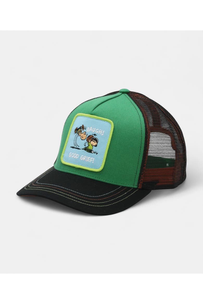 Good Grief Trucker Cap, Main, color, GREEN