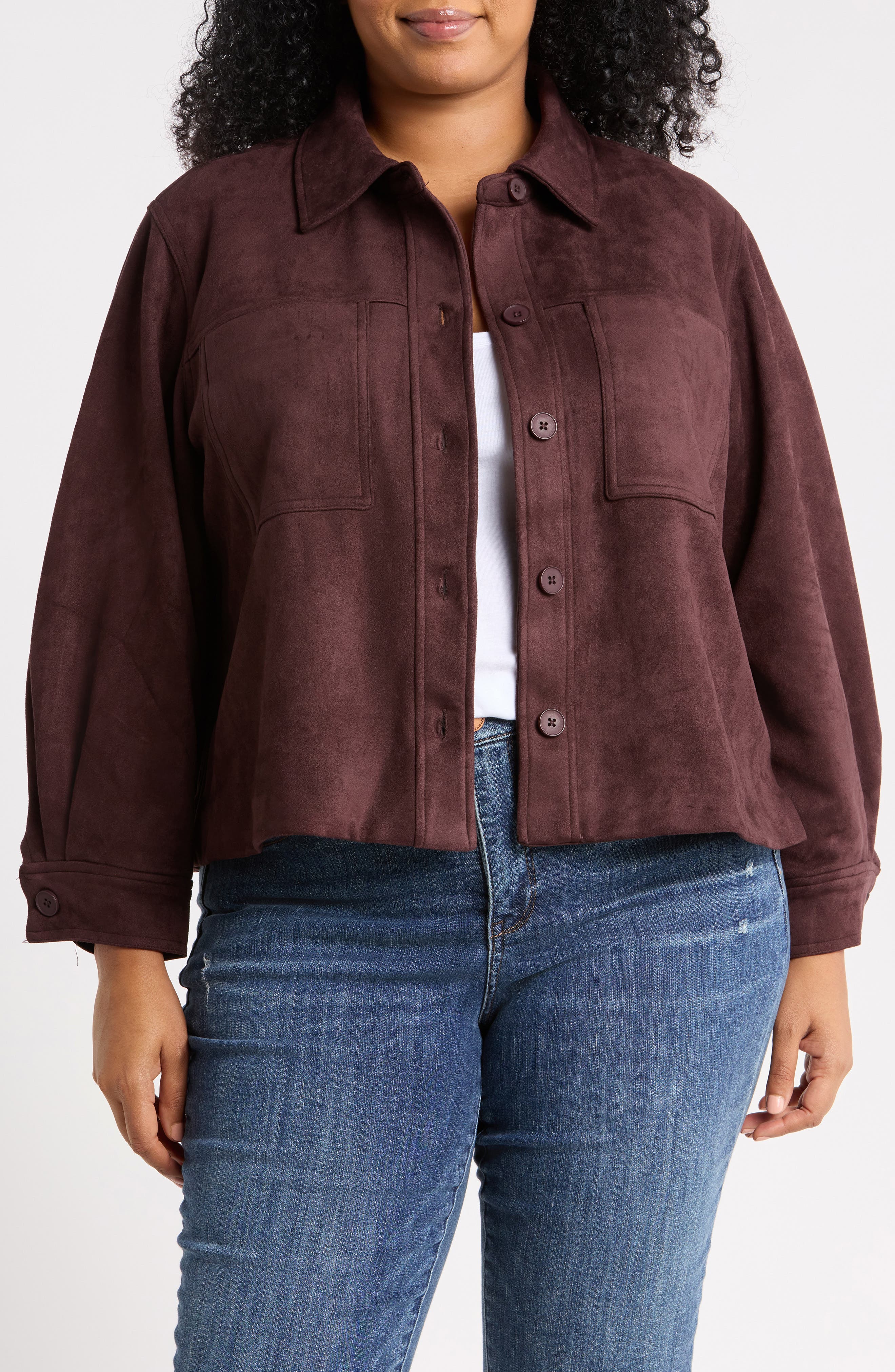 Faux Suede Crop Jacket