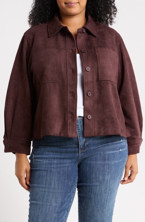 Faux Suede Crop Jacket