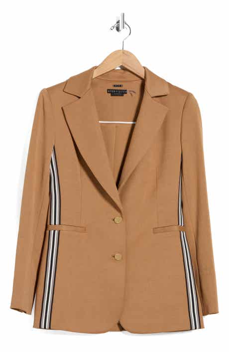 Alice + Olivia Breann Stripe Long Fitted Blazer