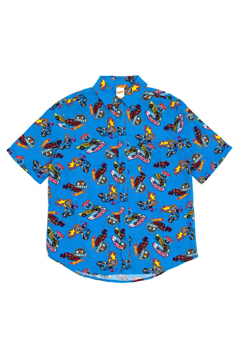 Short Sleeve Button Down Shirt, Alternate, color, Blue