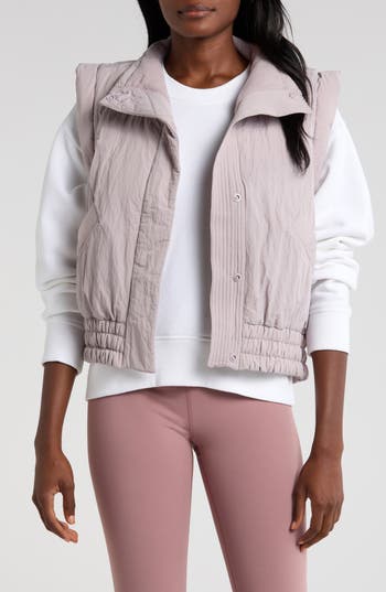 Free People Fp Movement Scrunch Time Puffer Vest In Neutral