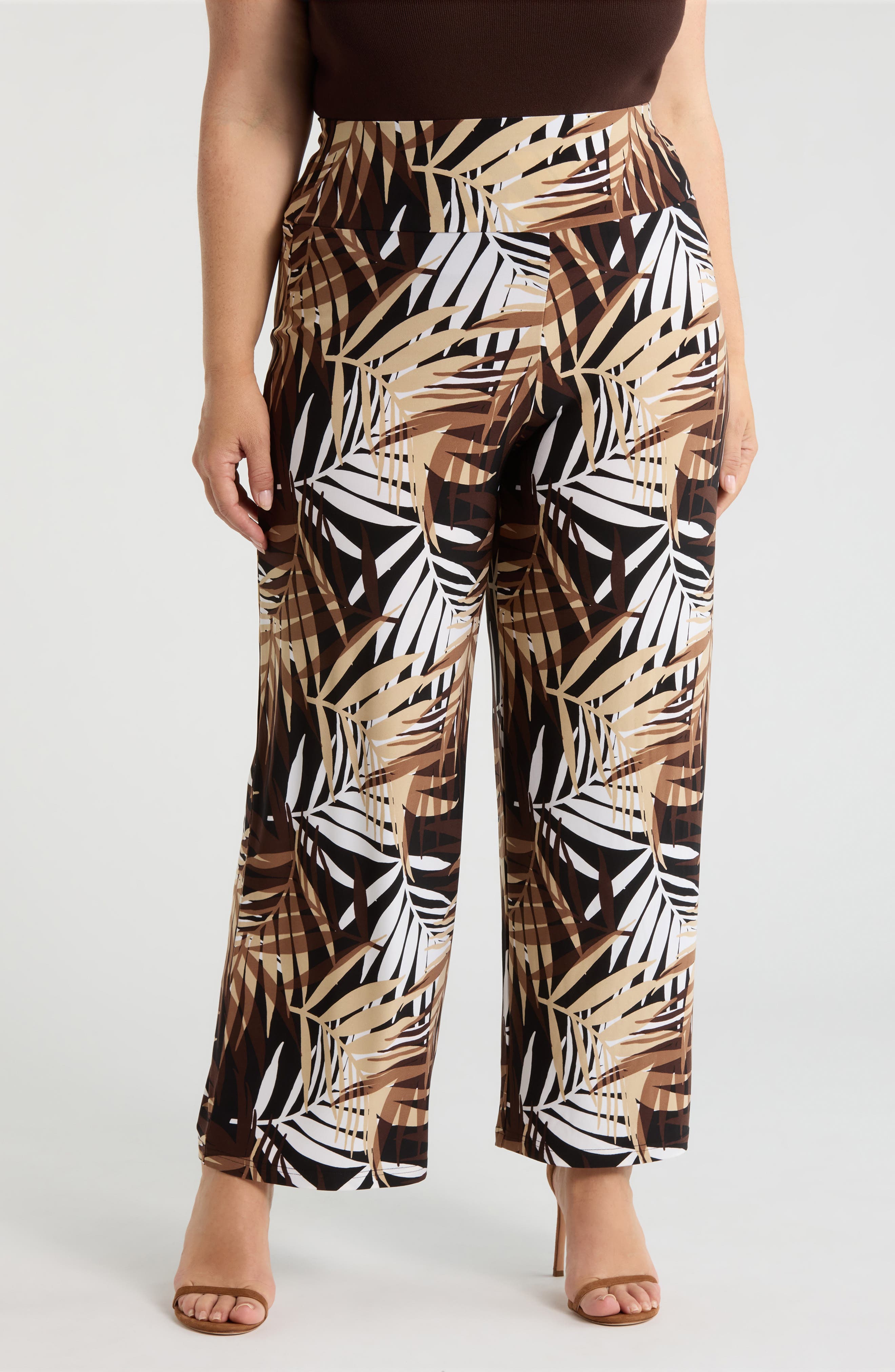 Printed High Waist Wide Leg Palazzo Pants
