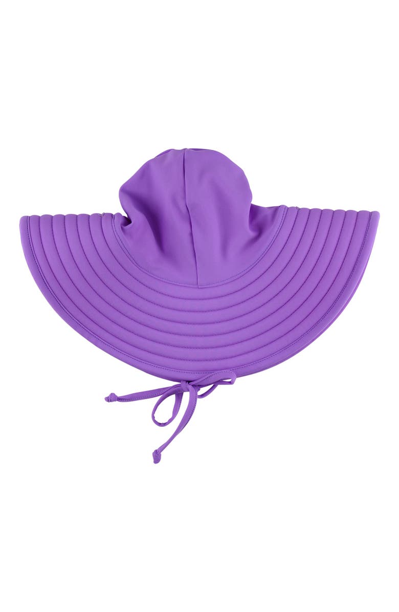 RuffleButts Girls UPF50+ Sun Protected Swim Hat, Main, color, Neon Purple & Pink
