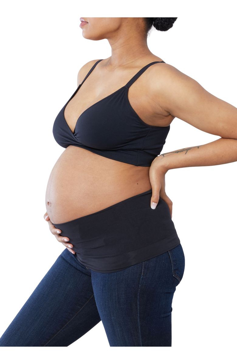 Ingrid & Isabel 2-Pack Everyday Maternity Bellaband, Alternate, color, Black/Black