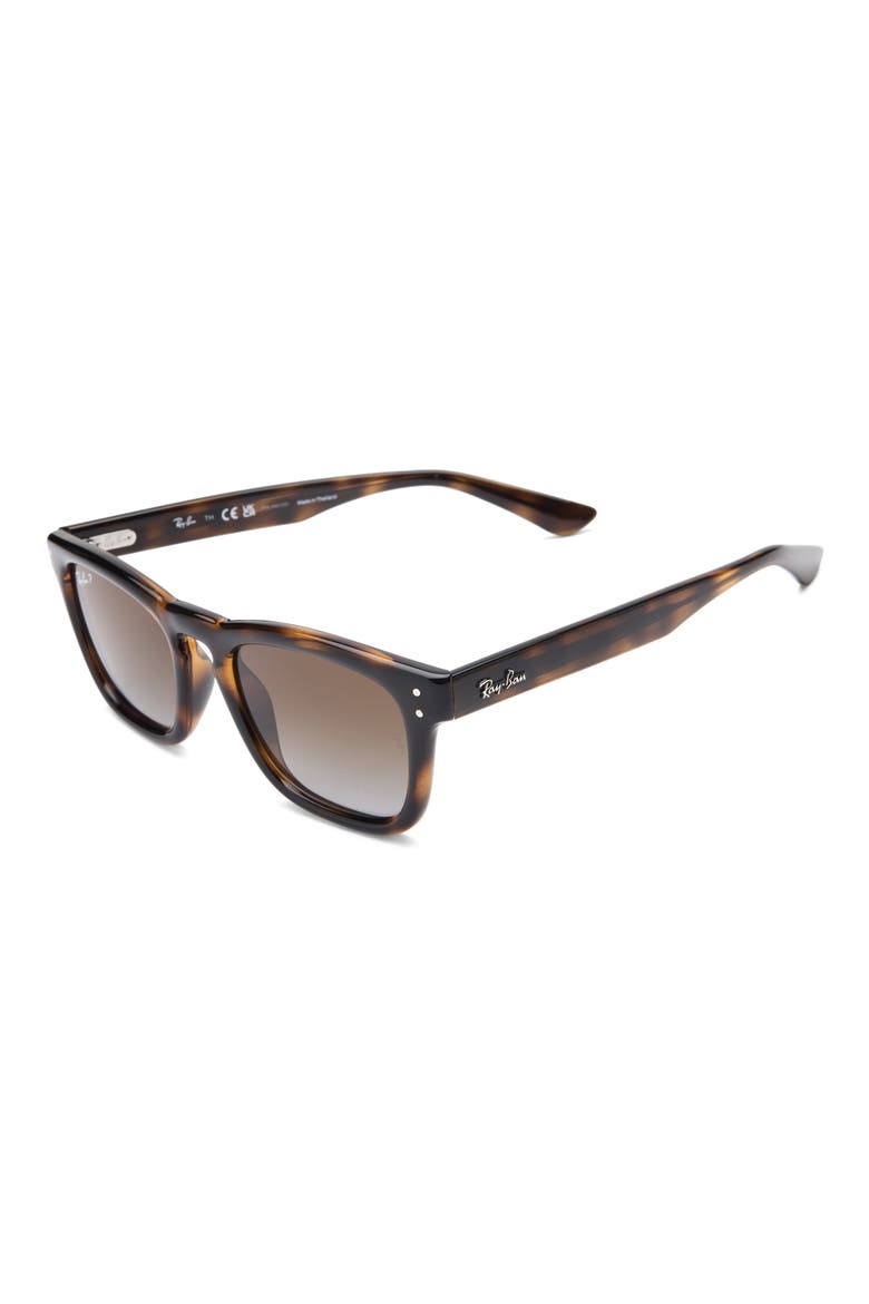 52mm Polarized Square Sunglasses, Alternate, color, HAVANA / POLAR LIGHT GREY