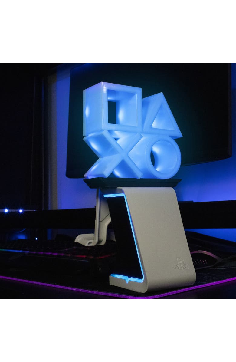 Exquisite Gaming Cable Guys Led Ikons Playstation Logo Charging Phone & Controller Holder, Alternate, color, Multicolored