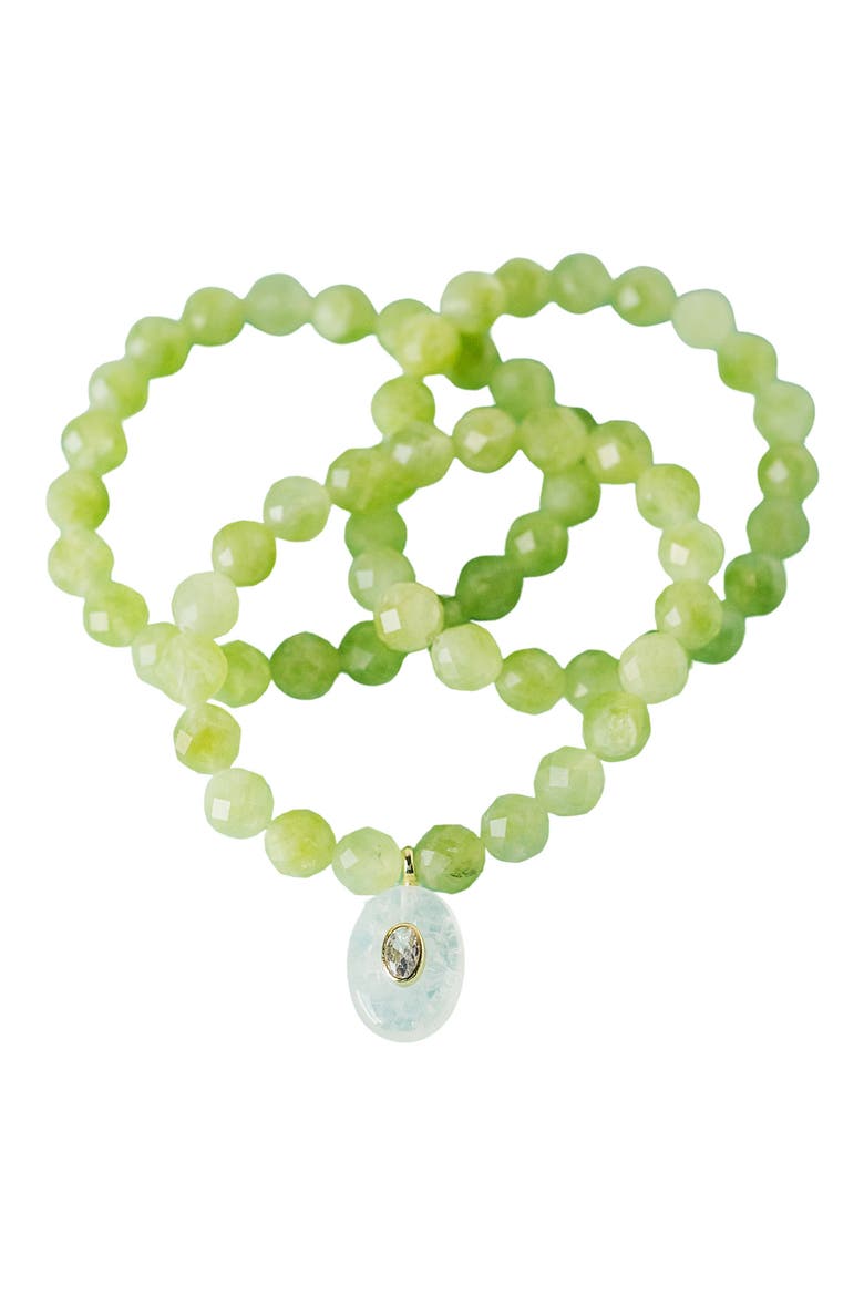 Citrus Bloom Bracelet Set, Main, color, GREEN