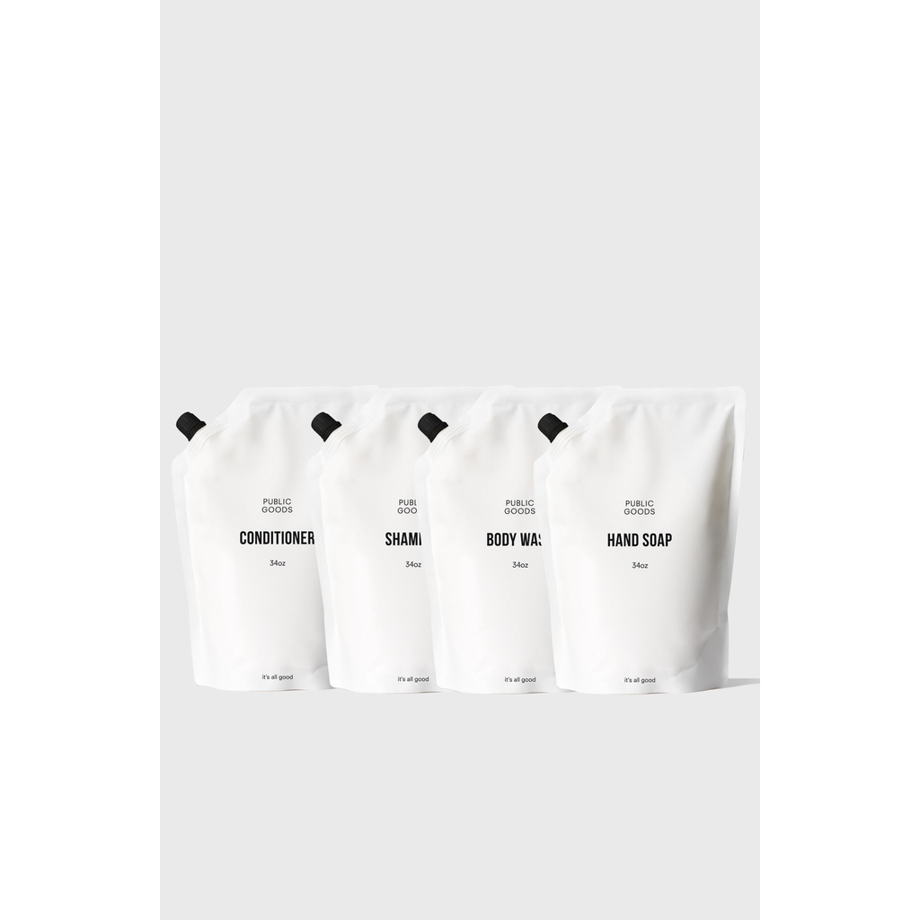 Public Goods Bath And Body Essentials Refill Bundle In White