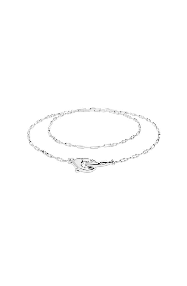 UNODE50 Long sterling silver-plated necklace with interlocking carabiner detail, Alternate, color, Silver