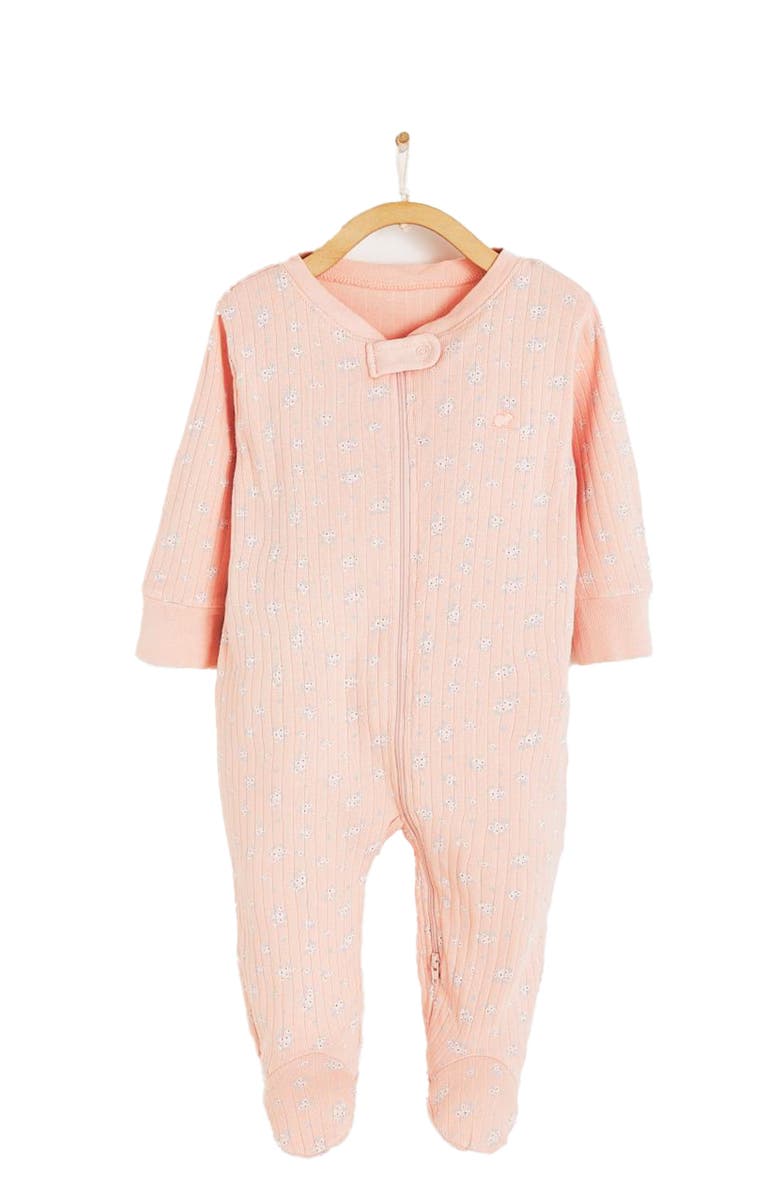 Babycottons Premium Cotton Marlot Double Zip Footie Pajamas For Infant, Main, color, 