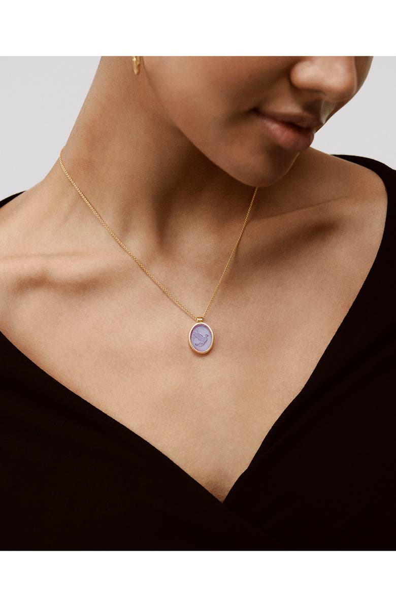 Monica Vinader Intaglio Dove Pendant Necklace, Alternate, color, 