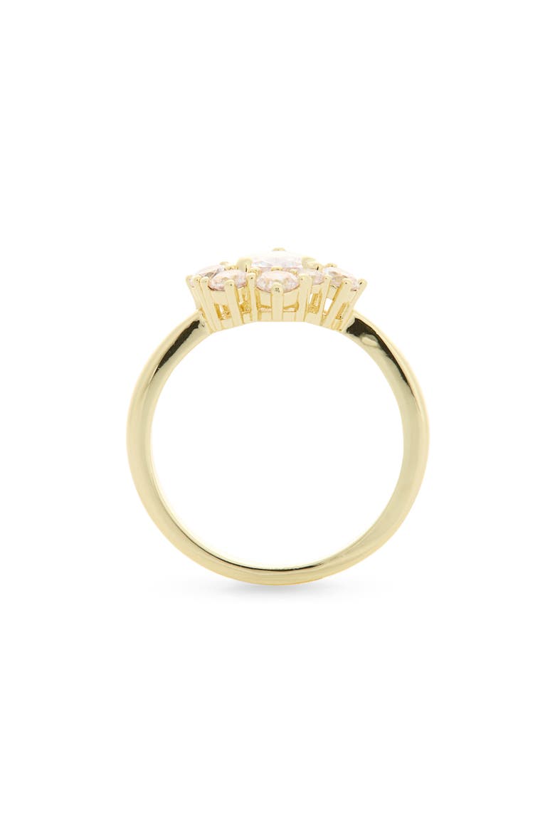 Emerald Cut CZ Cluster Engagement Ring, Alternate, color, CLEAR / GOLD