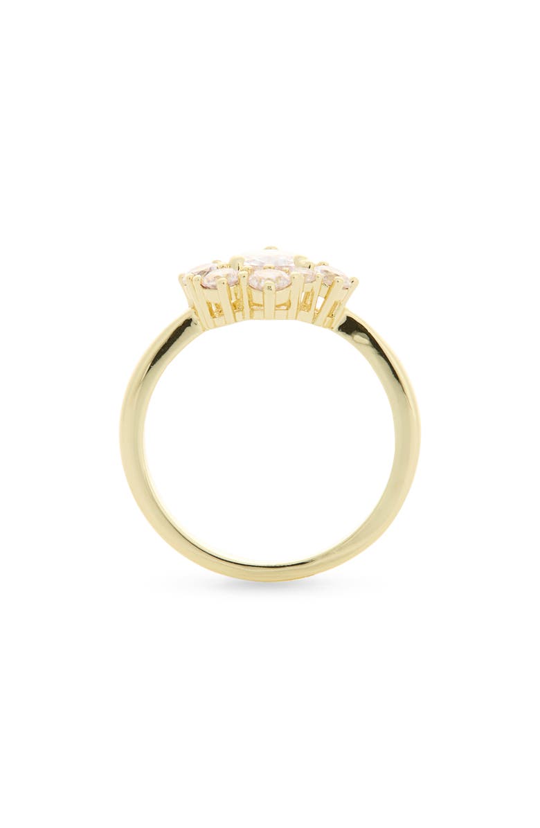 Covet Emerald Cut CZ Cluster Engagement Ring, Alternate, color, Clear / Gold