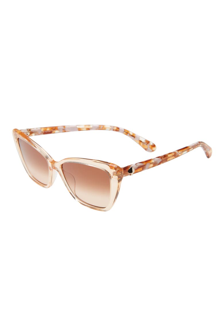 lucca 55mm gradient cat eye sunglasses, Alternate, color, PEACH/ BROWN GRADIENT