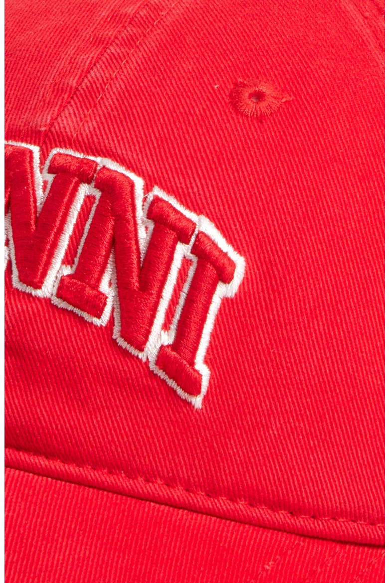 Washed Cotton Canvas Baseball Cap, Alternate, color, FIERY RED