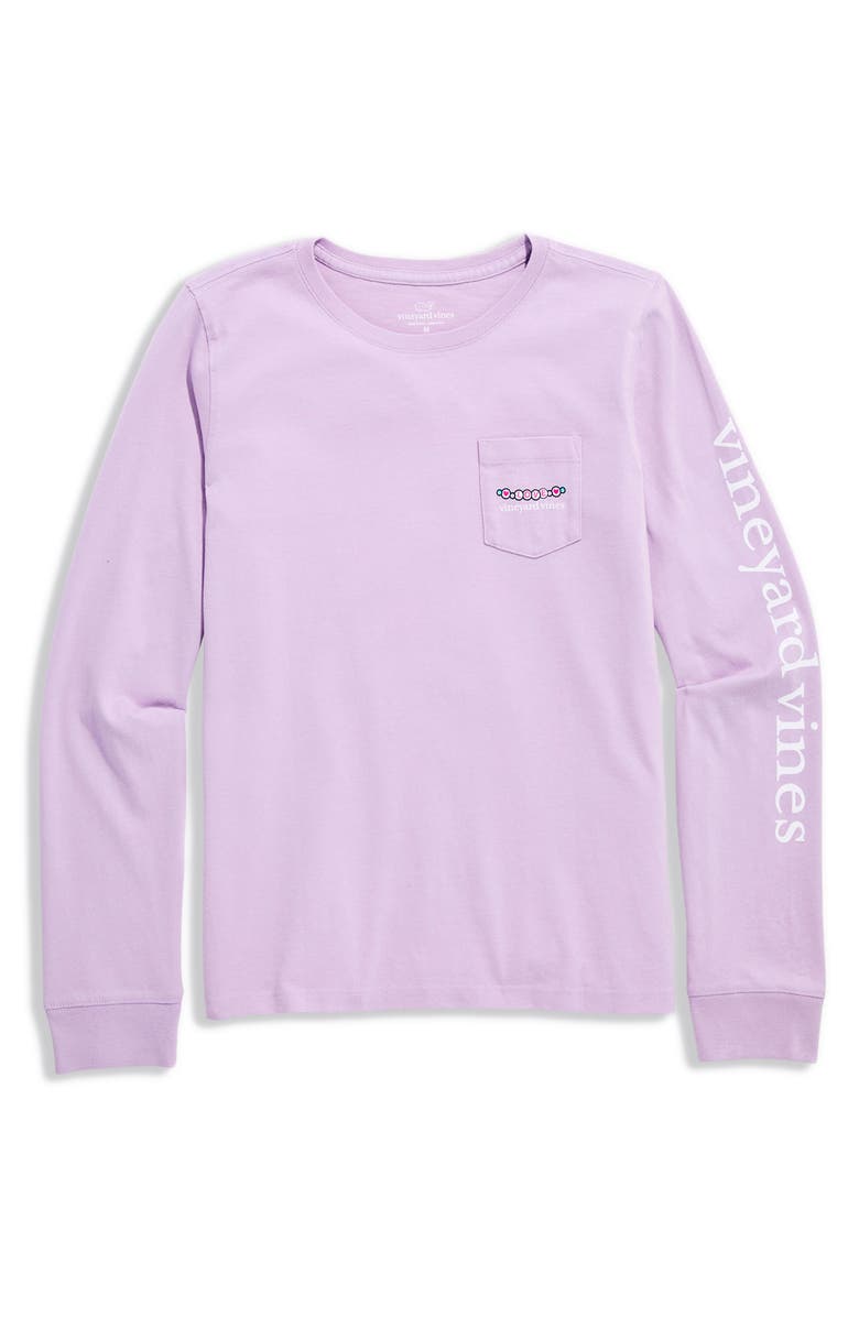 vineyard vines Kids' Vintage Whale Long Sleeve Graphic T-Shirt, Main, color, Lilac/ White Cap