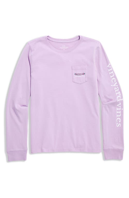 Vineyard Vines Kids' Vintage Whale Long Sleeve Graphic T-shirt In Purple