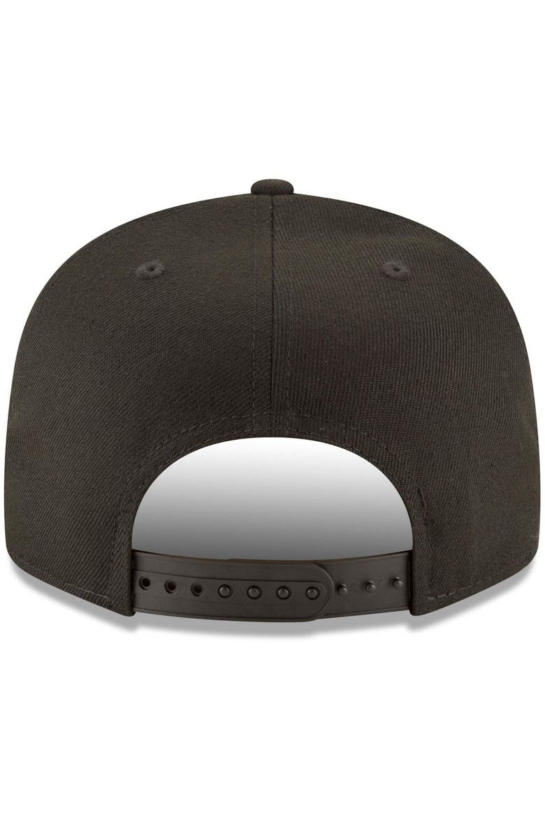 New York Yankees New Era Black on Black 9FIFTY Team Snapback Adjustable Hat - Black, Alternate, color, Black