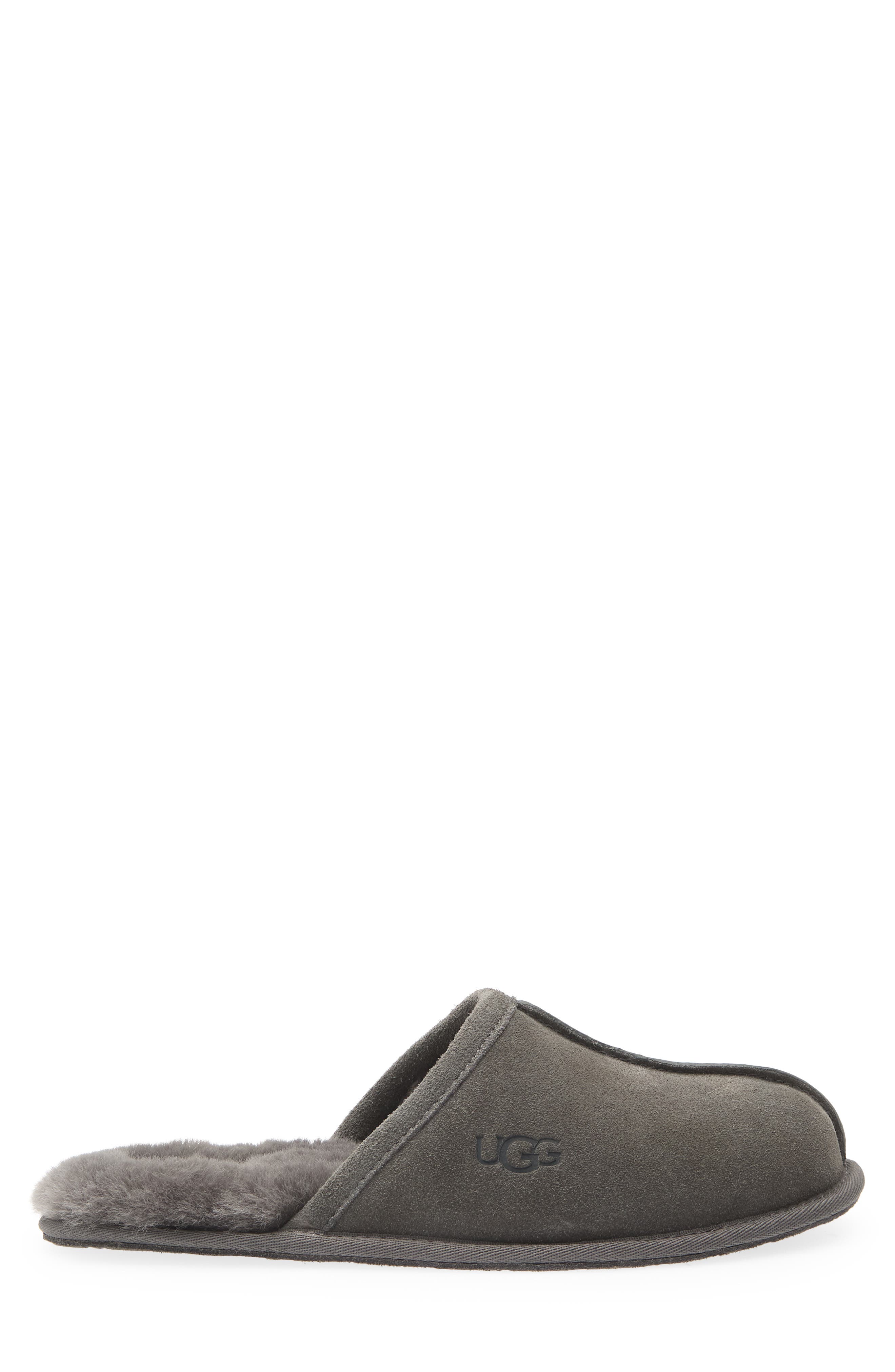 Genuine Shearling Scuff Slipper, Alternate, color, CHARCOAL GREY