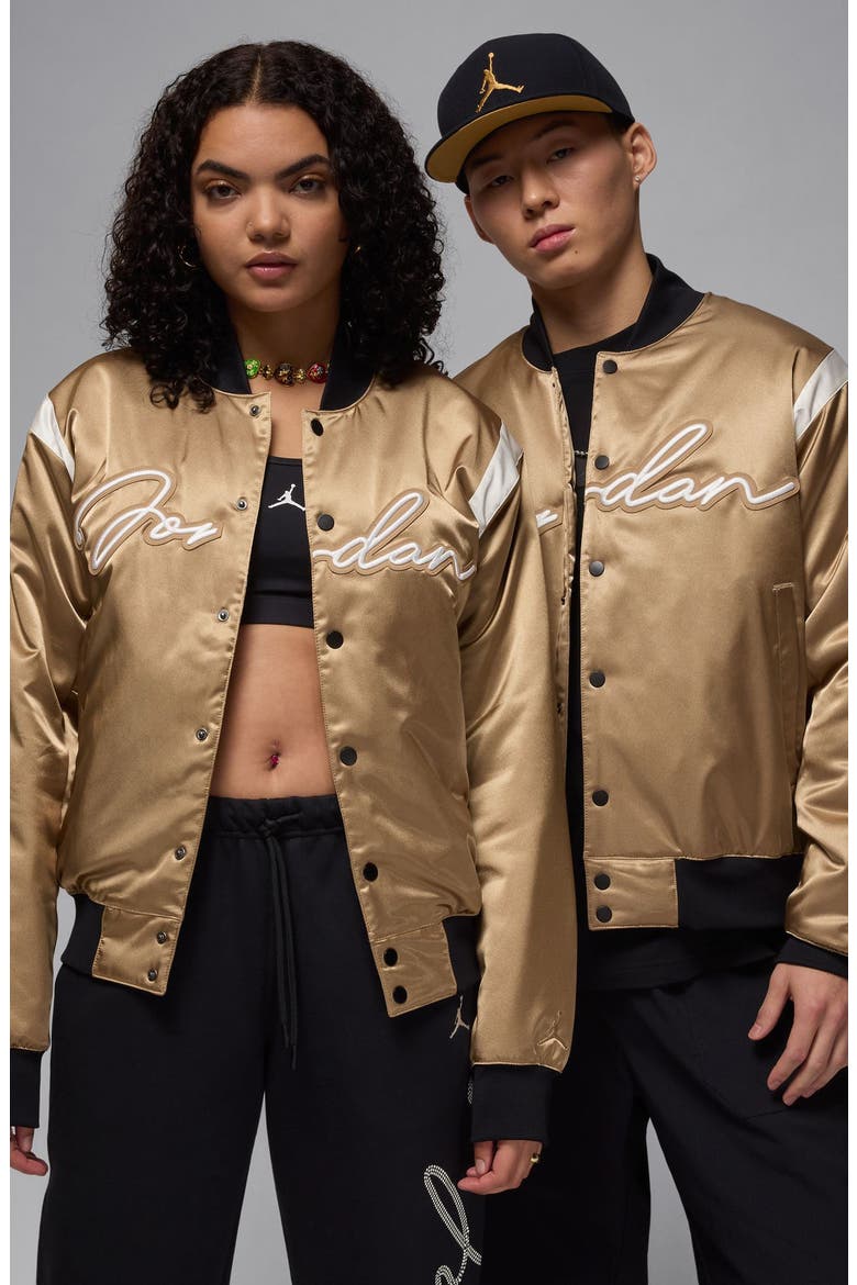 MVP Stretch Satin Varsity Jacket, Alternate, color, DESERT CAMO/ SAIL