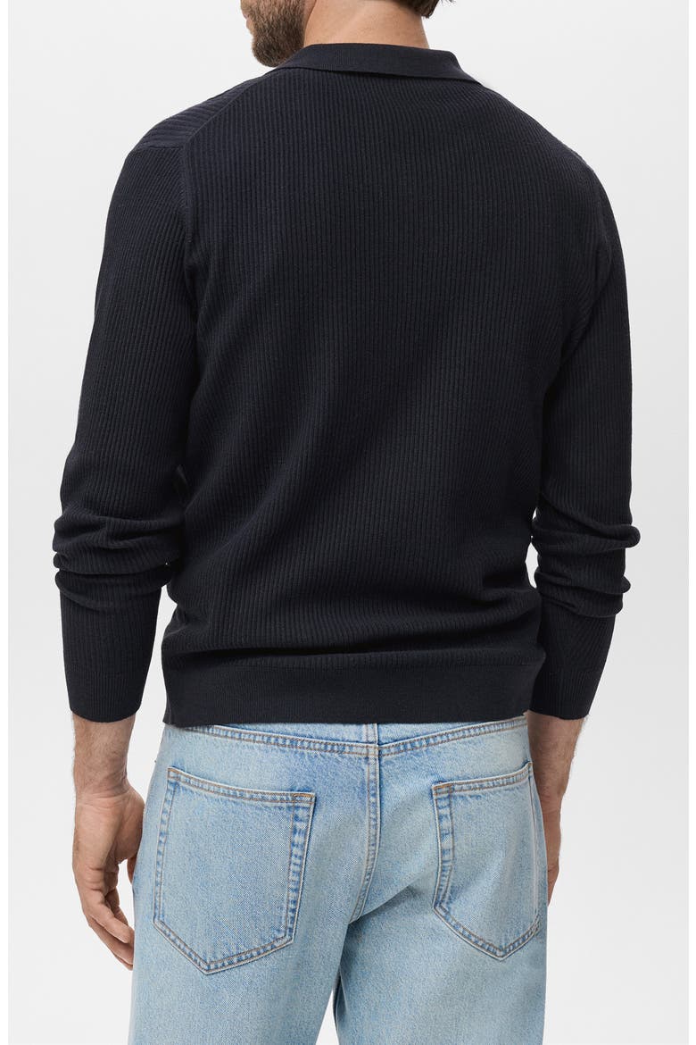 Johnny Collar Rib Polo Sweater, Alternate, color, NAVY