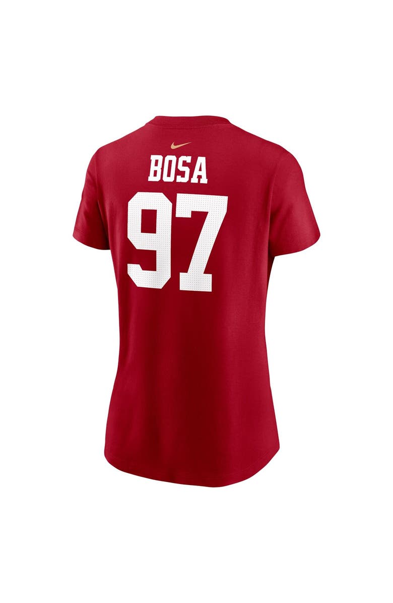 Nike Women's Nike Nick Bosa Scarlet San Francisco 49ers Super Bowl LVIII Patch Player Name & Number T-Shirt, Alternate, color,