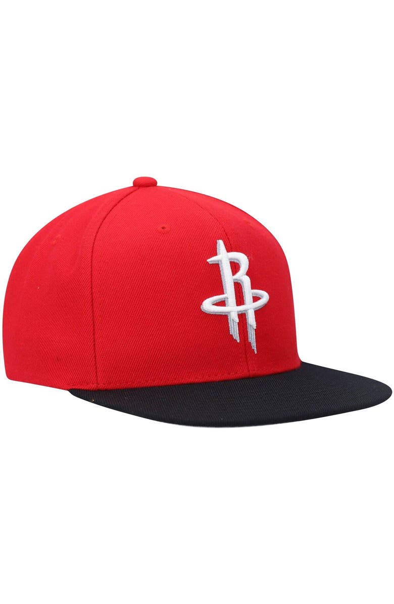 Mitchell & Ness Men's Mitchell & Ness Red/Black Houston Rockets Team Two-Tone 2.0 Snapback Hat, Alternate, color,