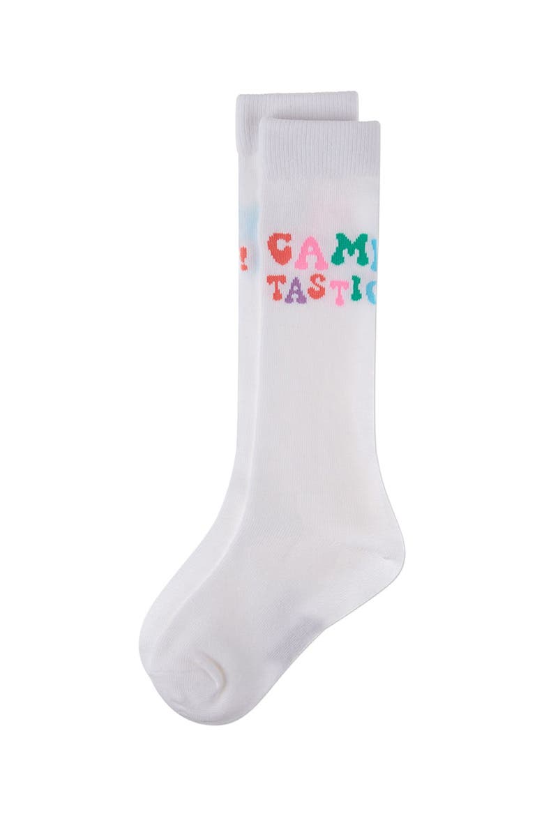 CampTastic  Camp-Themed Fine-Gauge Knee High Sock, Alternate, color, White