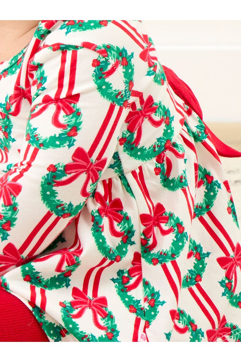 Holiday Knit Long Sleeve Twirl Top and Bloomer Set, Alternate, color, Deck The Halls