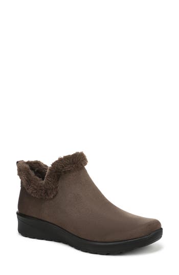 Lifestride Greatness Faux Fur Trim Bootie In Green