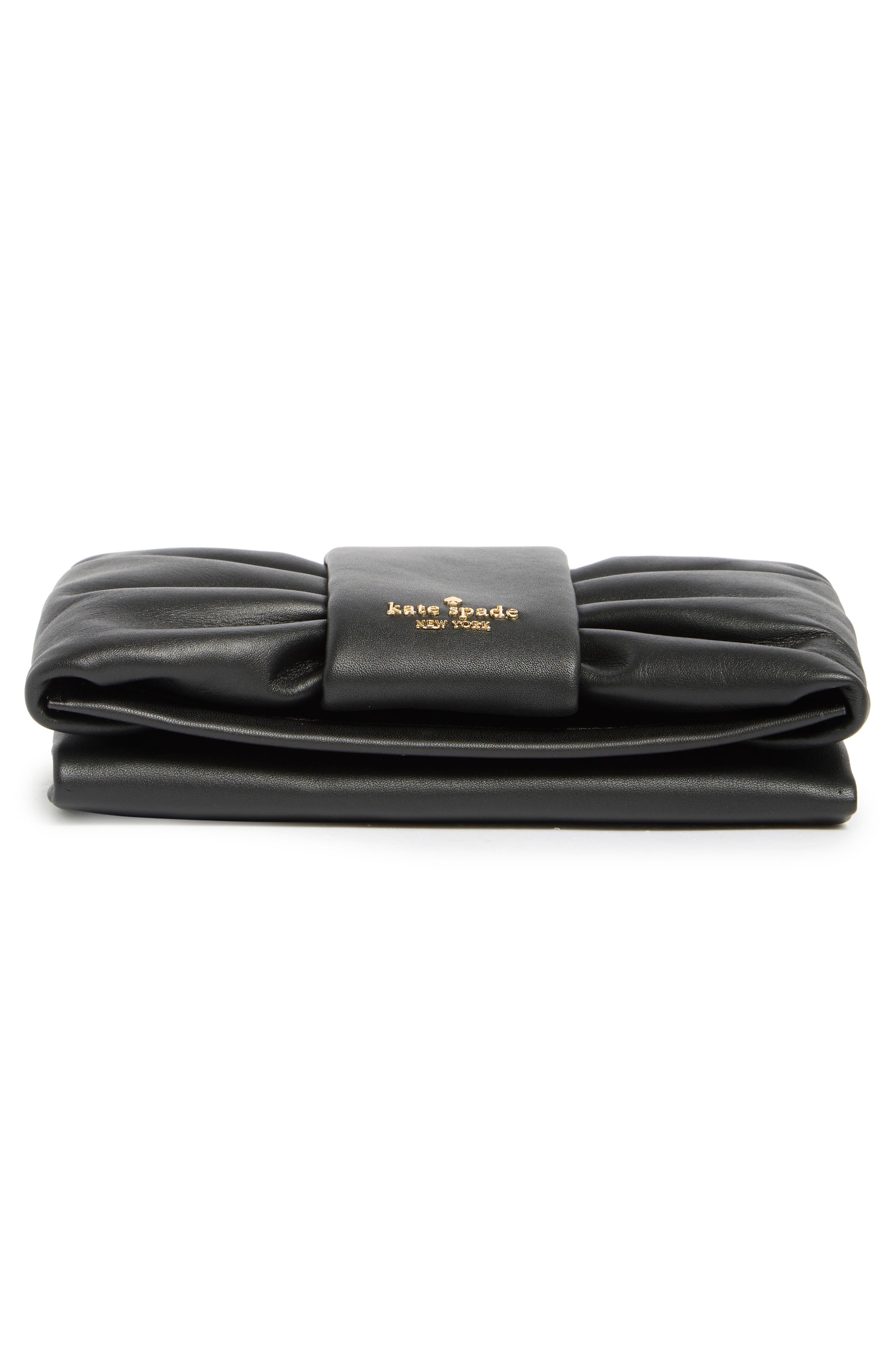 Kate Spade New York bow flap crossbody bag, Alternate, color, Black