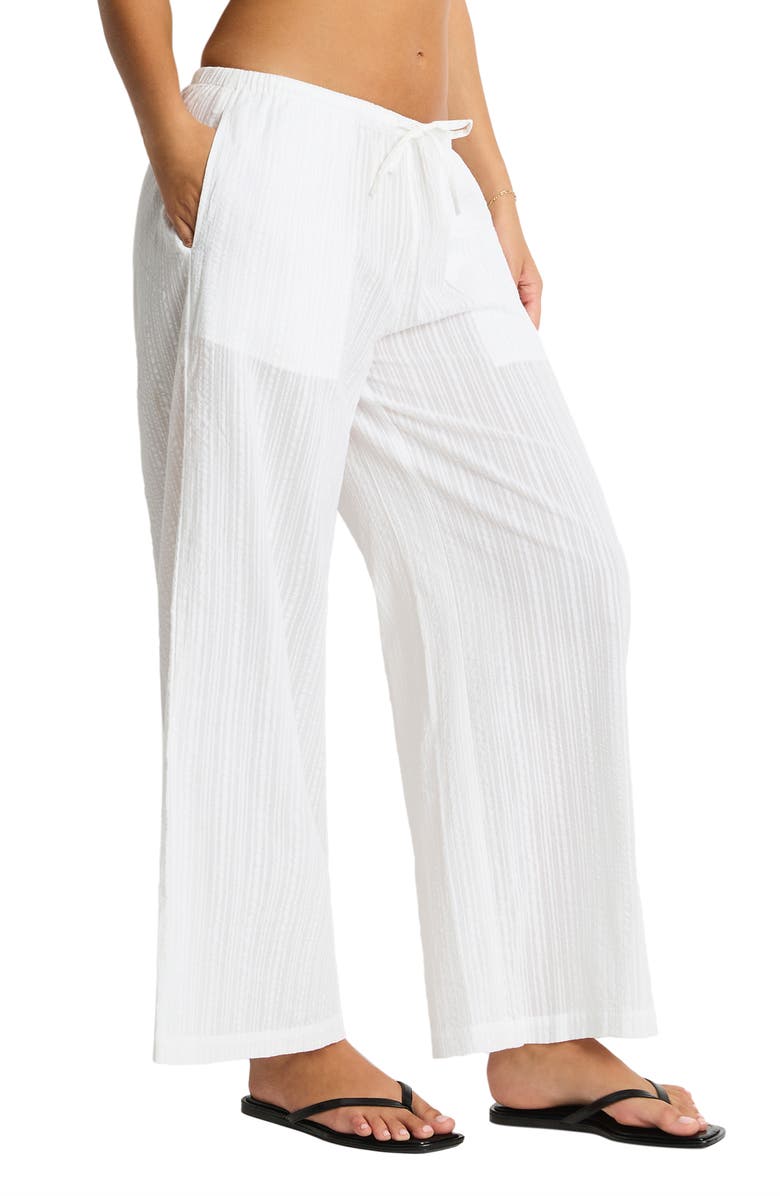 Sea Level Surf Cover-Up Pants, Alternate, color, White