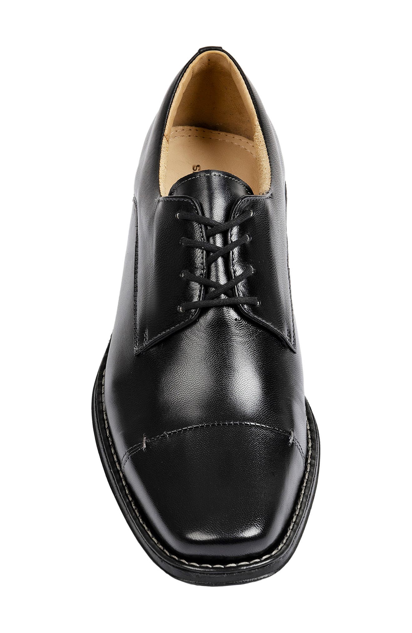 Cap Toe Leather Derby, Alternate, color, BLACK