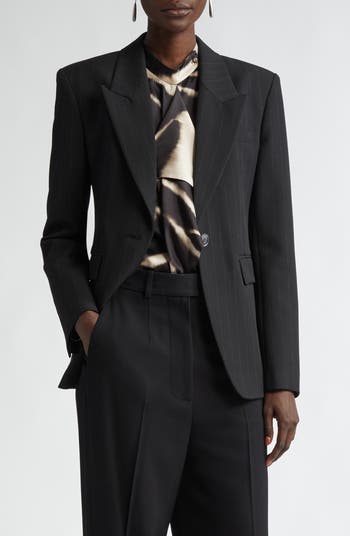 St. John Collection Pinstripe One-Button Blazer | Nordstrom
