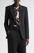 ST. JOHN Pinstripe One-Button Blazer