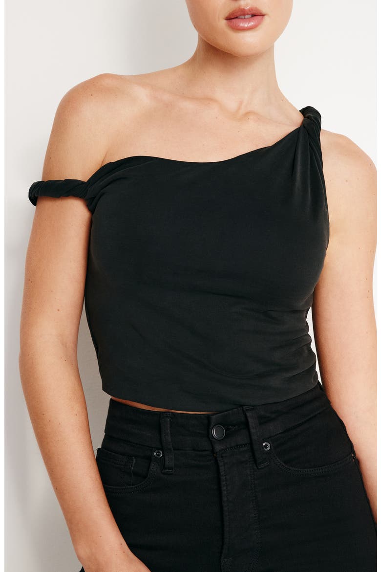 Sandwash Twist Strap Crop Tank, Main, color, BLACK001