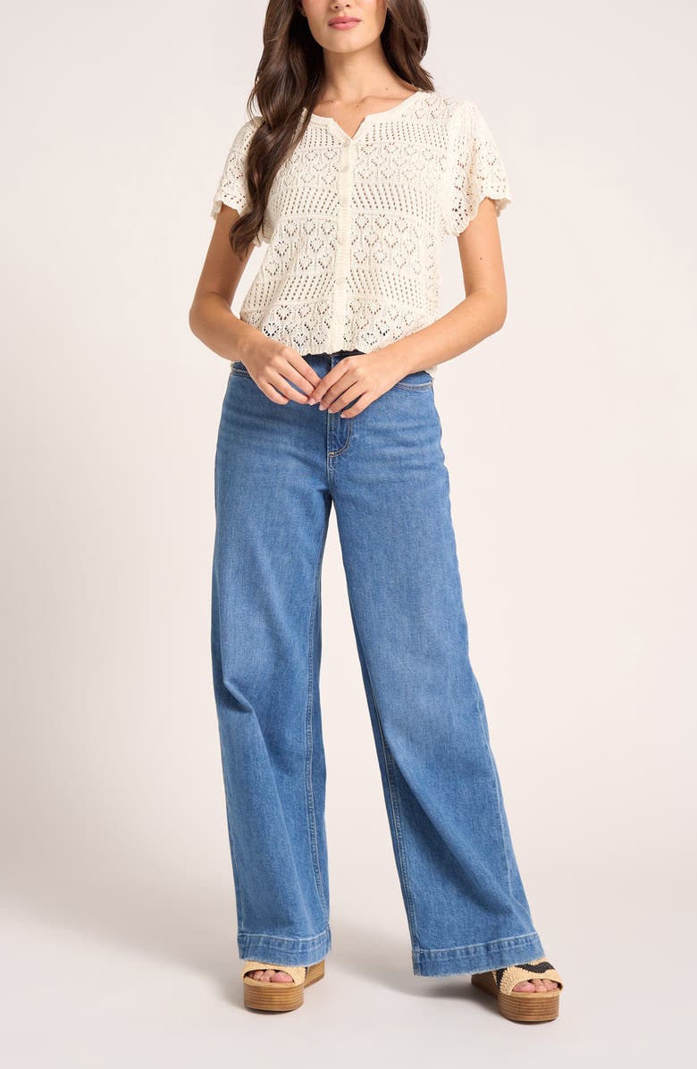 matty m. Orla Short Sleeve Cardigan, Alternate, color, 