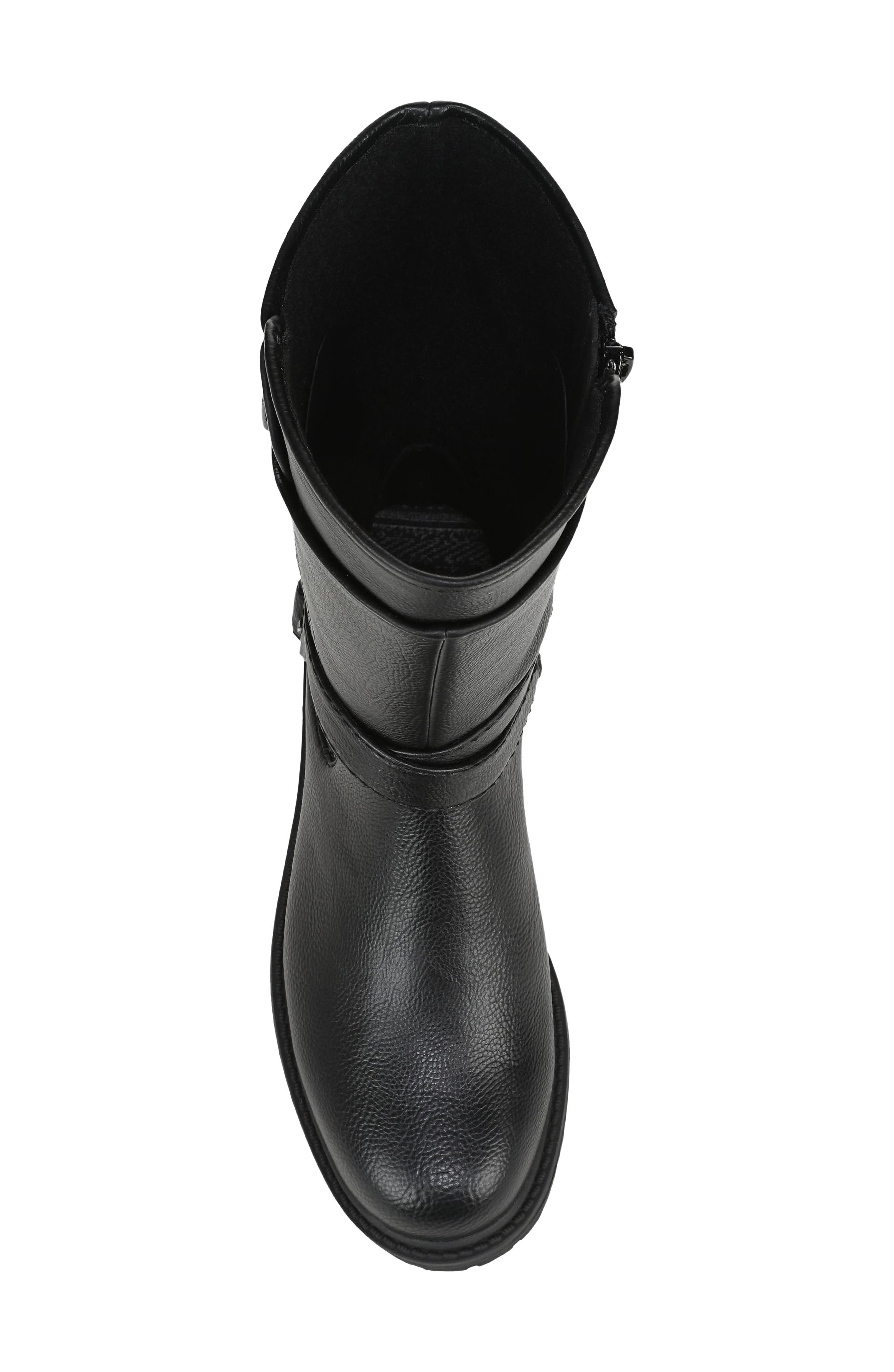 Alberta Faux Leather Moto Boot, Alternate, color, BLACK FAUX LEATHER