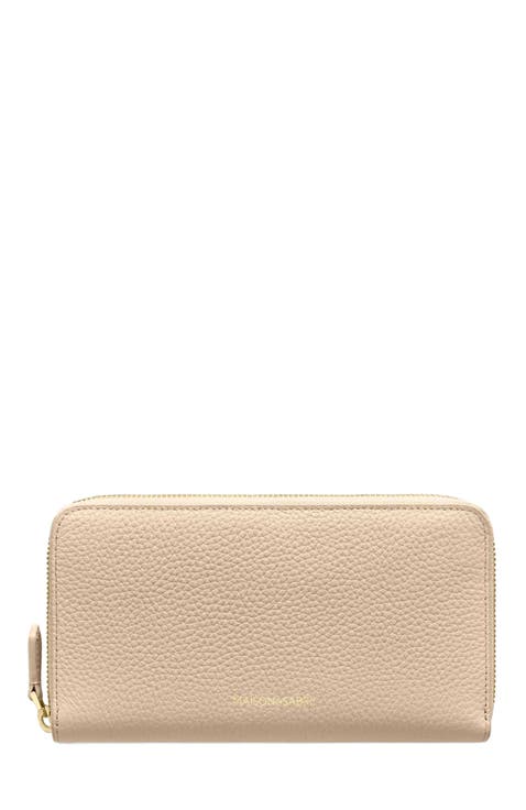 Long Leather Zip Wallet