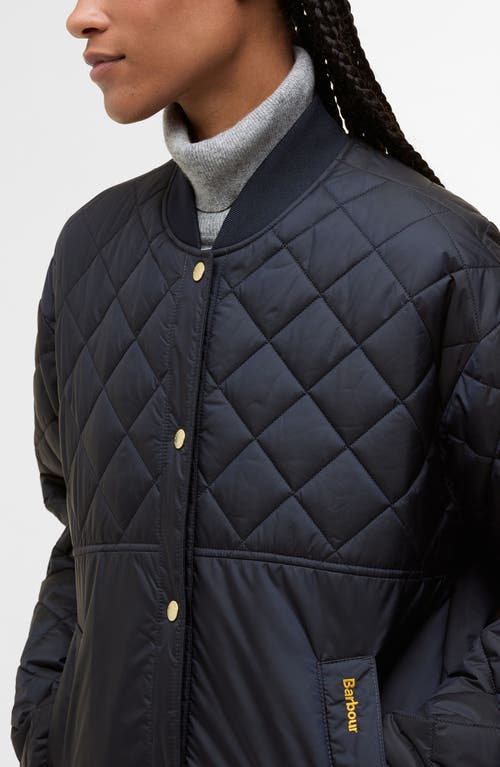 Barbour Wetherby Diamond Quilted Bomber Jacket In Red