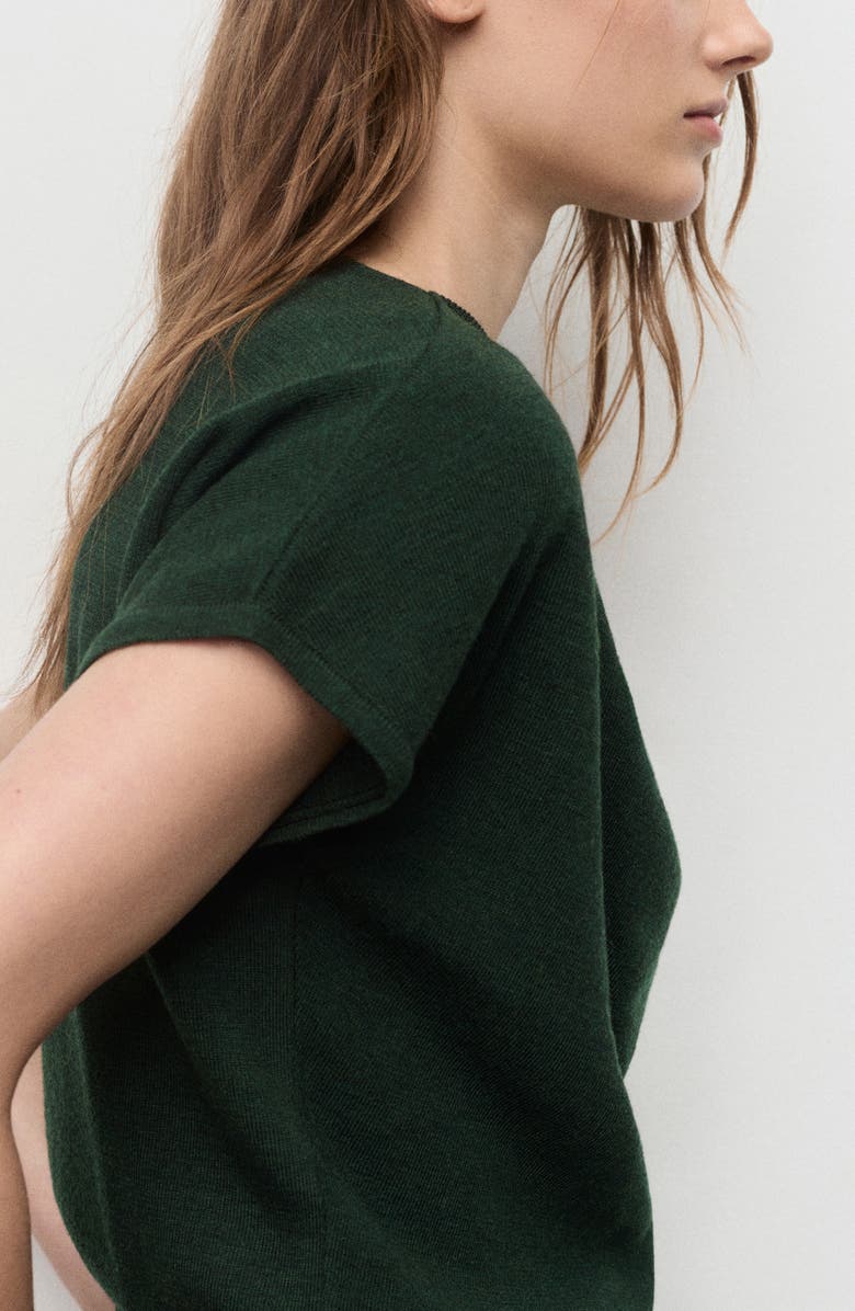 MANGO Drape Crop Sweater, Alternate, color, Dark Green