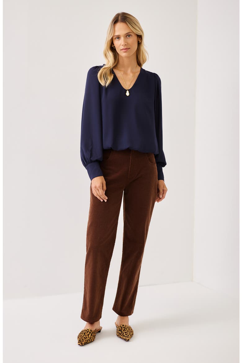 Stretch Corduroy Ankle Pants, Alternate, color, CHOCOLATE