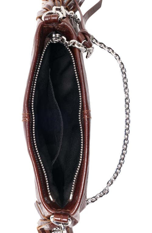 Maje Patent Leather Miss M Clutch Bag In Brown