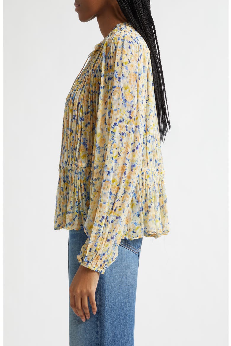 Leandra Floral Long Sleeve Top, Alternate, color, DAFFODIL