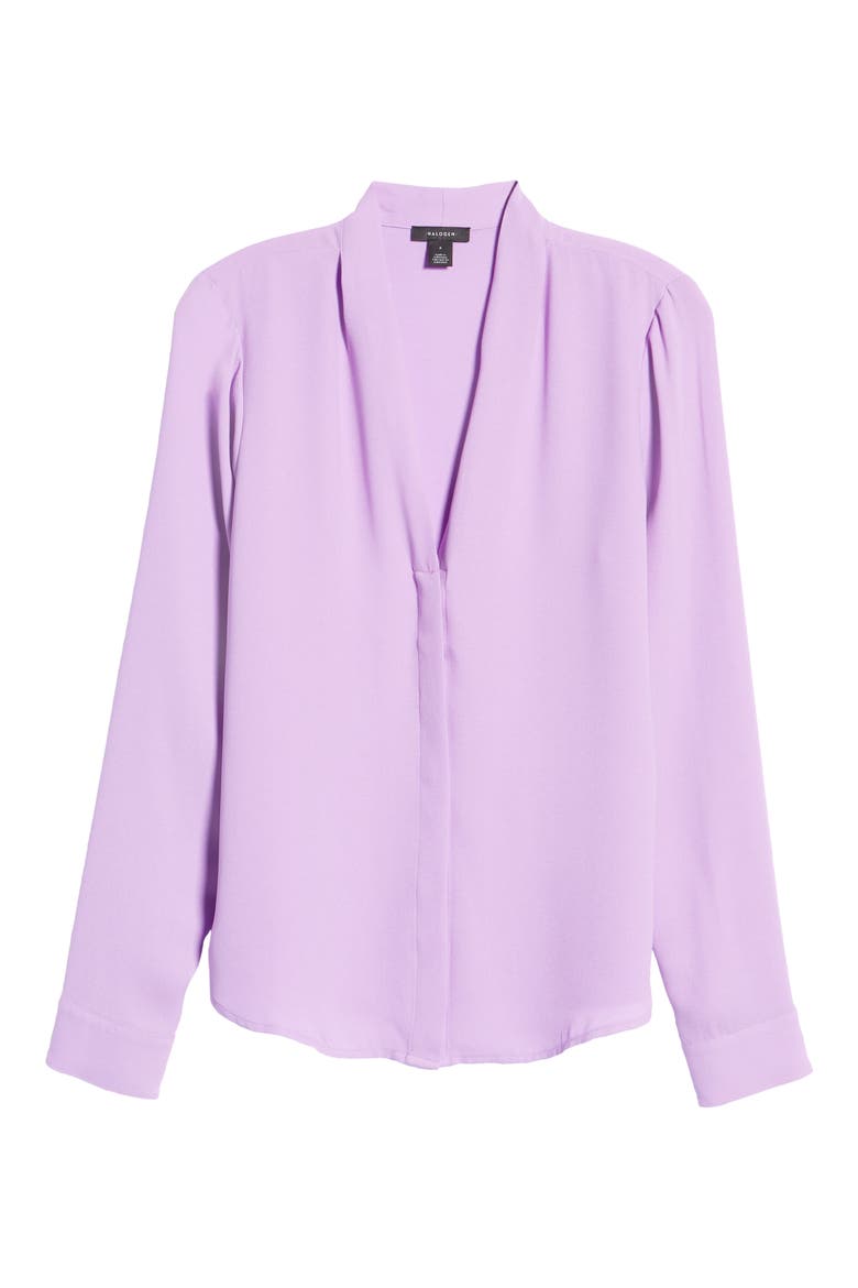 Halogen V-Neck Top, Alternate, color, PURPLE SPECTRE