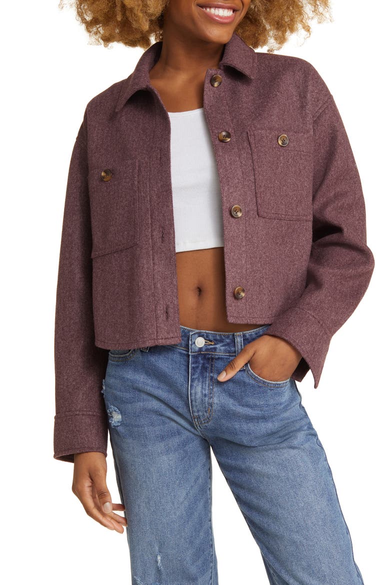 Crop Shacket, Main, color, BURGUNDY SASS